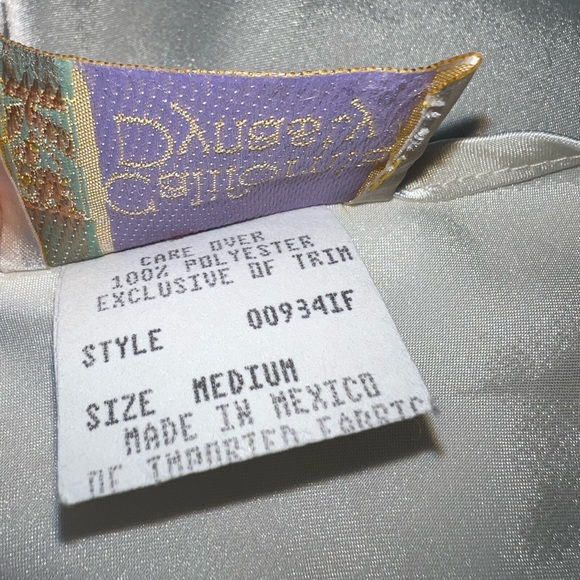 California Dynasty Babydoll Slip Dress (size M) in Cream with Floral Decal - Picture 5 of 5